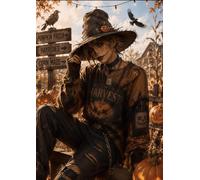 Vintage Halloween Lined Notebook: Spooky Scarecrow Journal for Writing, School, Notes & Daily Journaling