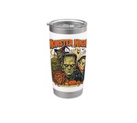 Vintage Halloween Mostro Notte Horror Creature infestato divertimento Bicchiere termico in acciaio inox doppia parete
