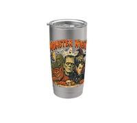 Vintage Halloween Mostro Notte Horror Creature infestato divertimento Bicchiere termico in acciaio inox doppia parete