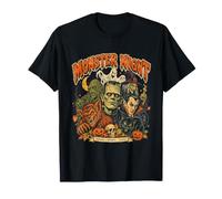 Vintage Halloween Mostro Notte Horror Creature infestato Divertimento Maglietta