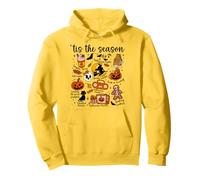 Vintage Halloween Patchwork Autunno Scarabocchi 'Tis la Stagione Felpa con Cappuccio