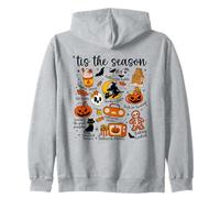 Vintage Halloween Patchwork Autunno Scarabocchi 'Tis la Stagione Felpa con Cappuccio