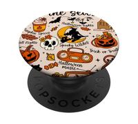 Vintage Halloween Patchwork Autunno Scarabocchi 'Tis la Stagione PopSockets PopGrip Adesivo