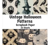Vintage Halloween Patterns Scrapbook Paper Pad: Double Sided Sheets for Cardmaking, Craft Projects Mixed media Junk Journal, ATC,