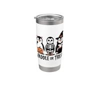 Vintage Halloween Penguin Trick o Waddle Spooky Bicchiere termico in acciaio inox doppia parete