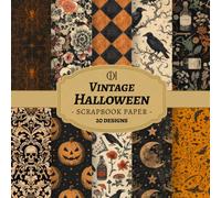 Vintage Halloween Scrapbook Paper: 20 Double-Sided Vintage Halloween Designs Featuring Skulls, Pumpkins & Dark Floral Patterns for Junk Journals, ... Card Making, Collage & DIY Crafts (Craft Pad)