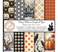 Vintage Halloween Scrapbook Paper: Autumn Craft Pad, Spooky Victorian Gothic Haunted House, Pumpkins, Crows, Plaids, Patterns and Backgrounds, Double ... Collage, Decoupage, Cardmaking, Gluebooks)