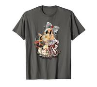 Vintage Halloween Spettrale Patchwork Lady Ghost Maglietta
