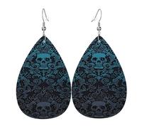 Vintage Halloween Victorian Gothic Skull Damask Orecchini In Pelle Moda Orecchini Penzolare Pendenti Per Donna Carnevale