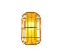 Vintage Handmade Hanging Natural Chandelier New Chinese Style Restaurant Pendant Light Shade Cylindrical Retro Interior Lighting Fixtures for Dining Room Bedroom(30CM)