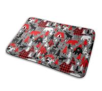 Vintage Happy Camp Red Bear Moose Lumberjack Zerbino Ingresso Antiscivolo Tappeto Entrata Confortevole Zerbino Asciugapassi Per Cucina Vasca Esterno 40X60Cm