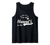 Vintage Hawaii EST. 1959 Aloha State - Isole Hawaii Mappa Canotta