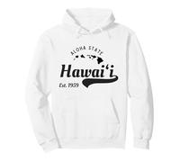 Vintage Hawaii EST. 1959 Aloha State - Isole Hawaii Mappa Felpa con Cappuccio