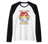 Vintage Hexagon Kayaker Kayaking Ho Bisogno di Una buona Maglia con Maniche Raglan