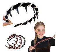 Vintage High Cranium Artificial Pearl Hairband, 2025 NEW Elegant Pearl Headbands, Headband with Clips Attached, Toothed Headband Braid Tool, Wide Beaded Bling Head Band for Wedding Party(Black)