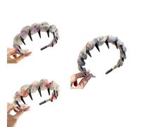 Vintage High Cranium Artificial Pearl Hairband,2025 NewSparkling Diamond Wave Hair Bands,Anti-slip Decorative Hair Bands Fashion Hairs Accessories for Women (Flower series 3pcs)