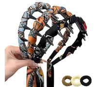 Vintage High Cranium Artificial Pearl Hairband, 3pcs Hairbands for Women's Hair, Hairs Bands with Teeth Hoop, Bridal Hair Hoop Rhinestones Hairs Accessories (D)