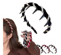 Vintage High Cranium Artificial Pearl Hairband,Elegant Pearl Headband Hair Hoop,Wide Beaded Bling Headband,Non Slip Hairband,Decorative Hair,for Women Girls (Black, One Size)
