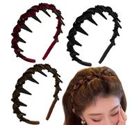 Vintage Hoge Schedel - 3-Pack Kunstmatige Parel Haarband | Anti-Slip Hoge Schedel Golf Haaraccessoires ABS Stof | Mode Vrouwen Hoofdbanden voor Bruiloften Feesten Bijeenkomsten Festivals