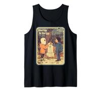 Vintage Horror Halloween Retro Spooky Bambini nel cimitero Canotta