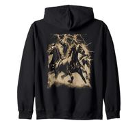 Vintage Horse Lightning Retro 80s 90s Western Grunge Graphic Felpa con Cappuccio