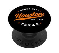 Vintage Houston Texas Space City - Testo arancione PopSockets PopGrip Adesivo