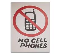 Vintage Humorous Rules Canvas Wall Art No Cell Phones Allowed Retro Unplugged Zone Poster for Dining Room Decor(Unframed,16x24inch(40x60cm))