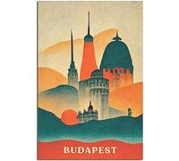 Vintage Hungary Budapest Viaggio Poster Retro Wall Art Tela Poster Art Print Casa Decorazione Camera Decorazione Non incorniciato 40x60cm