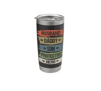 Vintage Husband Daddy Son Protector Hero For Dad Fathers Day Bicchiere termico in acciaio inox doppia parete