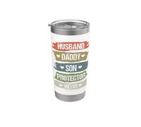 Vintage Husband Daddy Son Protector Hero For Dad Fathers Day Bicchiere termico in acciaio inox doppia parete