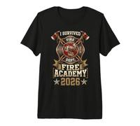 Vintage I Survived Fire Academy 2026 Firefighter Maglietta Premium