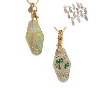 Vintage Illustrated Zodiac Keychain,12 Constellations Enamel Keyring,12 Astrology Metal Enamel Charm Pendant Accessories (C)