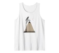 Vintage Illustration Black Crow Raven Bird Street Lamp Canotta