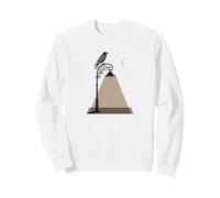 Vintage Illustration Black Crow Raven Bird Street Lamp Felpa