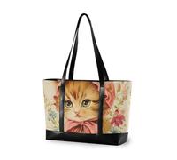 Vintage Illustrazione Di Cute Kitten trendy borsa del computer portatile per le donne con cerniera borse grande borsa per il volo con tablet maletin ejecutivo para mujer