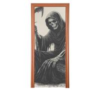 Vintage Illustrazione disegnata a mano di un triste Mietitore copertura porta d'ingresso 35x79 In spiaggia festa banner Primavera Estate Stagionale Decor M