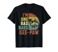 Vintage I'm One Bad Bass Gee Paw Divertente Pesca Nonno Maglietta