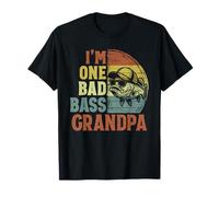 Vintage I'm One Bad Bass Nonno Divertente Pesca Nonno Maglietta