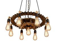 Vintage Industriale Ferro battuto soffitto Steampunk Lampadario Sospensione a 9 luci retrò per Tubo dell'Acqua plafoniera in Stile Rustico Country