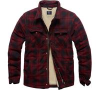 Vintage Industries Class Sherpa, camicia/giacca in tessuto M male Rosso Scuro/Nero