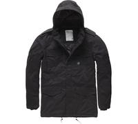 Vintage Industries Darren Parka, giacca tessile impermeabile S male Nero