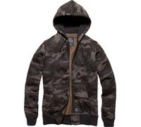 Vintage Industries Redstone Camo, felpa con cappuccio e zip XL male Marrone Scuro/Nero/Beige Scuro