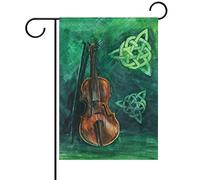 Vintage Irish Violin With Fiddlestick Bandiere Resistente Alle Intemperie Bandiera Robuste Bandiere Verticale Per Prato Cortile Casa 30X45Cm
