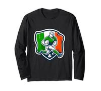 Vintage Irlandese Banner Fan Irlanda Bandiera Retro Maglia a Manica