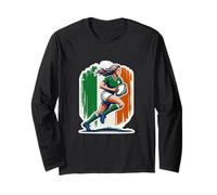 Vintage Irlandese Banner Fan Irlanda Bandiera Retro Maglia a Manica