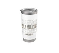 Vintage Isla Mujeres Messico Bicchiere termico in acciaio inox doppia parete