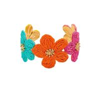 Vintage Ispirato Fiore Intrecciato Raffia Lega Per Le Donne Creativo Floreale Catena Della Mano Gioielli Regalo Retrò, Misura unica, come descritto