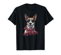 Vintage Jack Russell Terrier 4 luglio Merica Maglietta