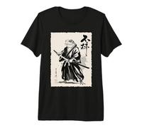 Vintage Japanese Art Frog Samurai Graphic Maglietta Premium