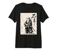 Vintage Japanese Art Frog Samurai Graphic Maglietta Premium